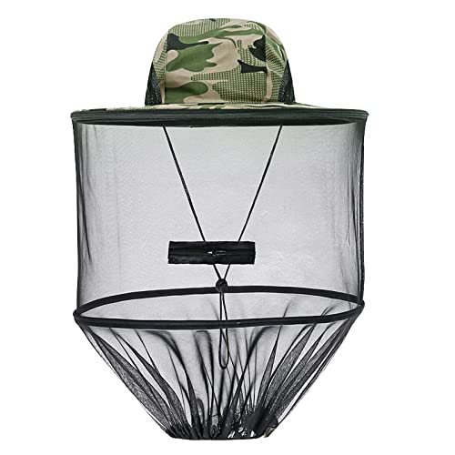 Damen Herren Kopfnetz Hut Imkerhut Moskito Kopfnetz Face Mesh Cover Sonnenhut Angelhüte Anti Moskito Netzhut UV Schutz Kopfschutz Nackenschutz Bienenhut für Outdoor Gartenarbeit Angeln von Faxianther