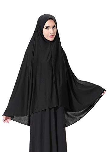 Faxianther Frauen Hijab Länge Kopftuch UV Schutz Weiche Atmungsaktive Muslimischer Kopfkappe Damen Kleid Muslimisches Einteiliges Gebetskleid Arabien Länge Wrap Verpackung Kopfbedeckung Schal von Faxianther