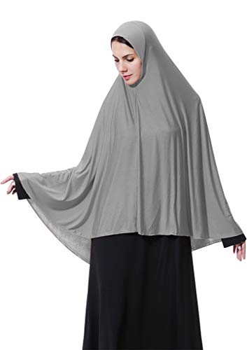 Faxianther Frauen Hijab Länge Kopftuch UV Schutz Weiche Atmungsaktive Muslimischer Kopfkappe Damen Kleid Muslimisches Einteiliges Gebetskleid Arabien Länge Wrap Verpackung Kopfbedeckung Schal von Faxianther