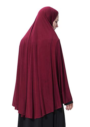 Faxianther Frauen Hijab Länge Kopftuch UV Schutz Weiche Atmungsaktive Muslimischer Kopfkappe Damen Kleid Muslimisches Einteiliges Gebetskleid Arabien Länge Wrap Verpackung Kopfbedeckung Schal von Faxianther