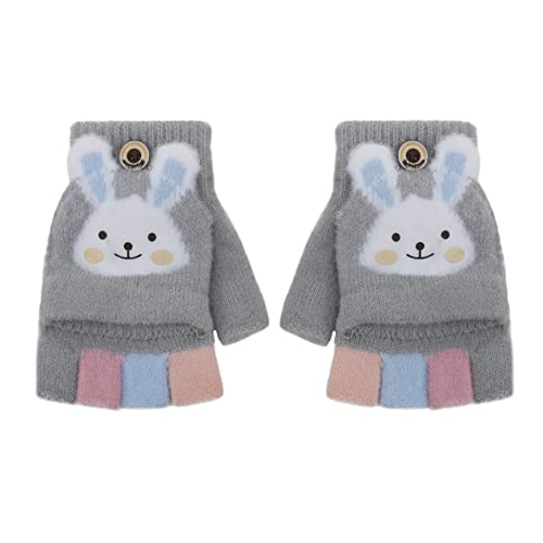 Herbst Winter Baby Warme Kinder Fingerlose Handschuhe Kleinkind Kinderhandschuhe Strickhandschuhe mit Klappe Halbfinger Handschuhe mit Flip Winterhandschuhe Thermo Handschuhe 1-5 Jahre Mädchen von Faxianther