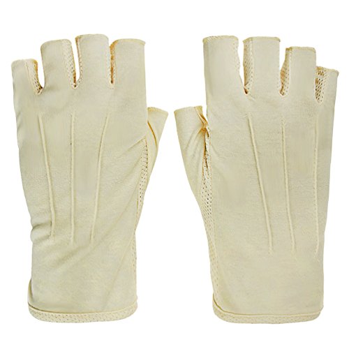 Kurz Halbe Fingerhandschuhe Dünn Baumwolle Halbfinger Handschuhe UV Schutz Handgelenk Fahrradhandschuhe Kühlung Atmungsaktiv Elastisch Handschuhe Sommerhandschuhe für Outdoor Autofahren Radfahren von Faxianther