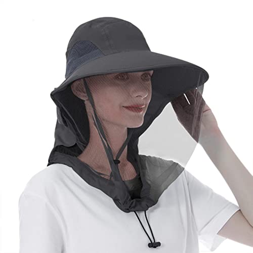 Moskito Kopfnetz Hut Sonnenhut Mückenschutz Nackenschutz Mütze UV Schutz Buschhut Anti-Moskito Fischerhut Strandhut Gesicht Schutz Hut Camping Angeln Hut Mütze für Damen Herren von Faxianther