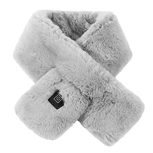 USB Beheizter Schal Einstellbarer Temperatur Plüsch Schal Elektrisch Weiche Warme Schal USB Heizschal Nackenwärmer Waschbarer Beheizbarer Halswärmer Herren Damen Herbst Winter Outdoor Wärmeschal von Faxianther