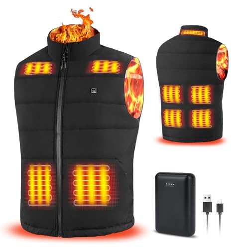 Faxpot Beheizte Weste für Männer und Frauen mit Powerbank, ärmellose beheizte Jacke mit 3 Temperaturstufen, waschbarer beheizter Körperwärmer für Outdoor-Aktivitäten, leichte beheizte Weste 805-XXL Faxpot Beheizte Weste für Männer und Frauen mit Powerbank, ärmellose beheizte Jacke mit 3 Temperaturstufen, waschbarer beheizter Körperwärmer für Outdoor-Aktivitäten, leichte beheizte Weste 805-XXL von Faxpot