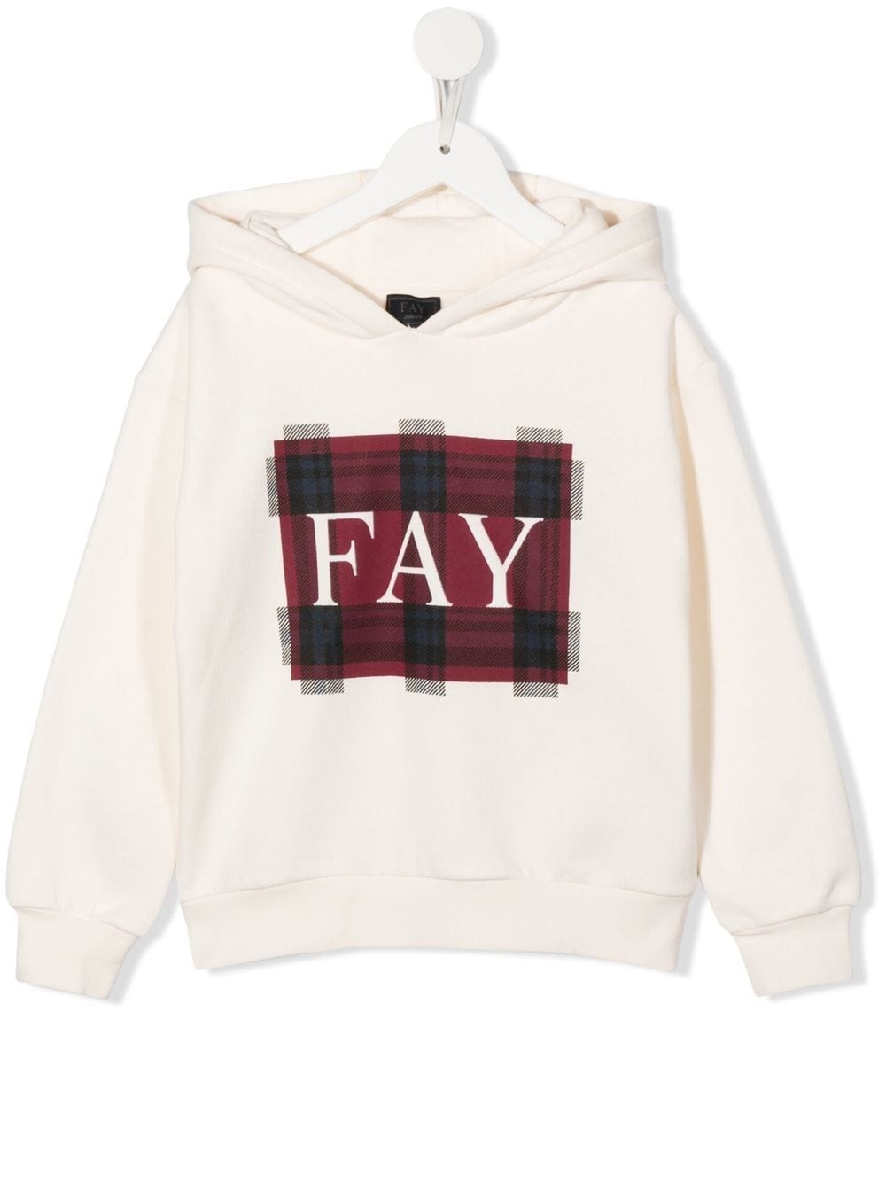 Fay Kids Hoodie mit Schottenkaro - Nude von Fay Kids