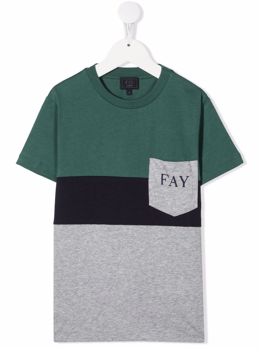 Fay Kids T-Shirt in Colour-Block-Optik - Grau von Fay Kids