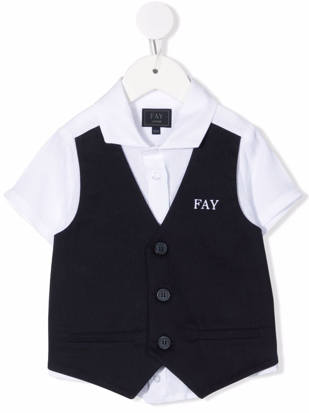 Fay Kids Hemd mit Logo-Stickerei - Weiß von Fay Kids