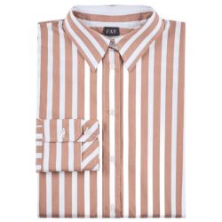 Fay Damen Streifenhemd In Weiß/braun von Fay