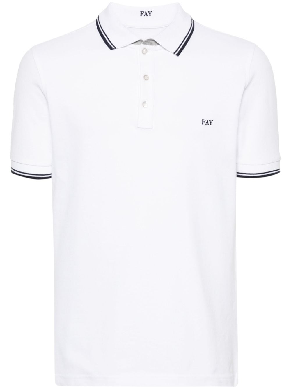 Fay Poloshirt mit Logo-Stickerei - Weiß von Fay