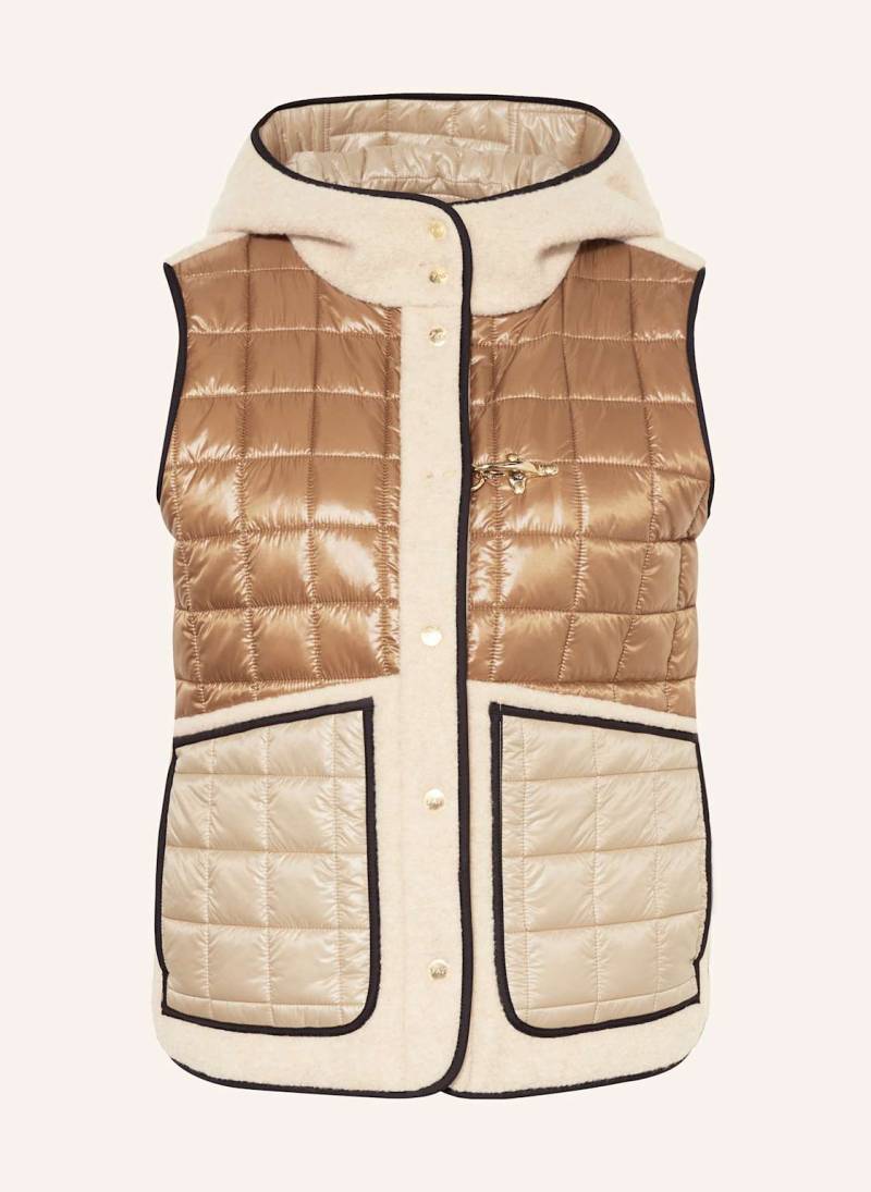 Fay Steppweste Im Materialmix braun von Fay