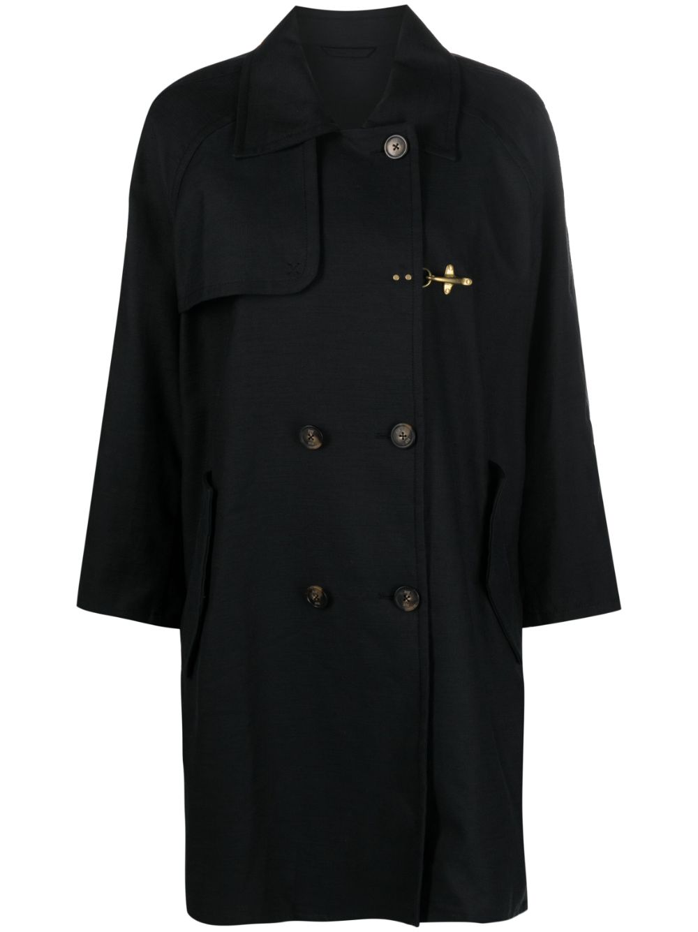 Fay Klassischer Trenchcoat - Schwarz von Fay