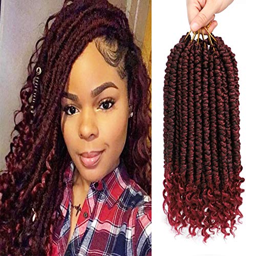 Fayasu Crochet Hair Pre-twisted Spring Twist Curl Ends Spring Twist Braids Hair Extensions For Black Women 6 Packs TBUG von Fayasu