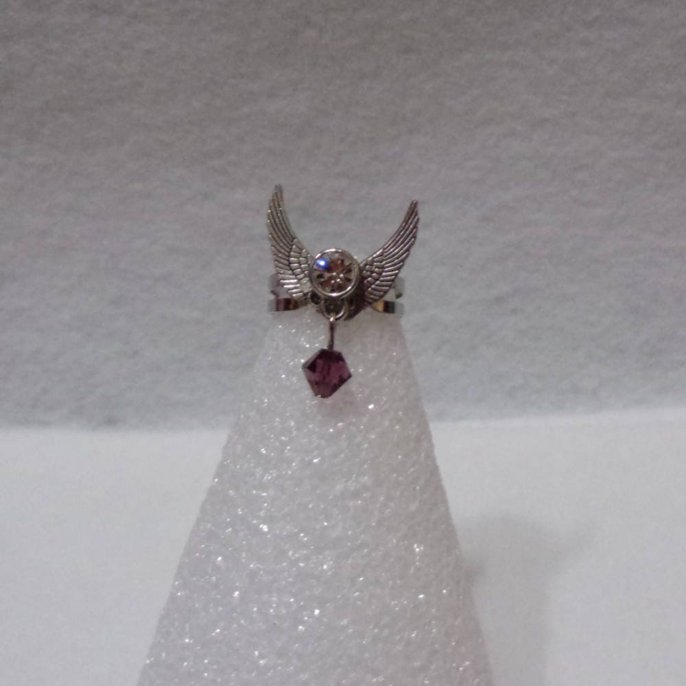 Amethyst Swarovski Perle Mit Kristall Und Engel Flügel Silber Vergoldet Verstellbare Ring Basis Amethyst Swarovski Perle Mit Kristall Und Engel Flügel Silber Vergoldet Verstellbare Ring Basis von FayelonHandmade