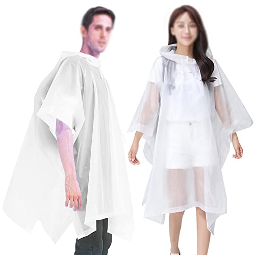 2 Stück Regenponcho, Wiederverwendbarer Regenponcho, Tragbarer Unisex-Regencape, Atmungsaktiver, für Fahrrad, Wandern, Spazieren, Angeln, Festival, Fahrrad, Camping von Fayemint