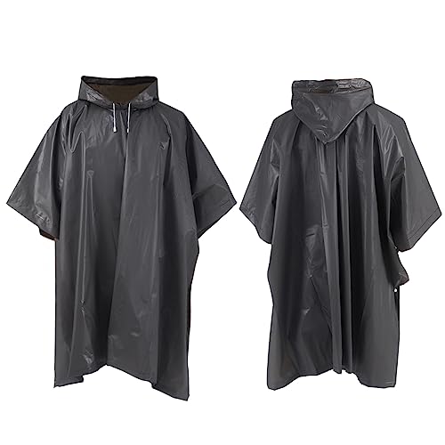 Fayemint 2 Stück Regenponcho, Regencape Unisex, Regenschutz Regen Poncho, Atmungsaktiver tragbarer Poncho, für Radfahren, Wandern, Angeln, Camping (Schwarz) von Fayemint