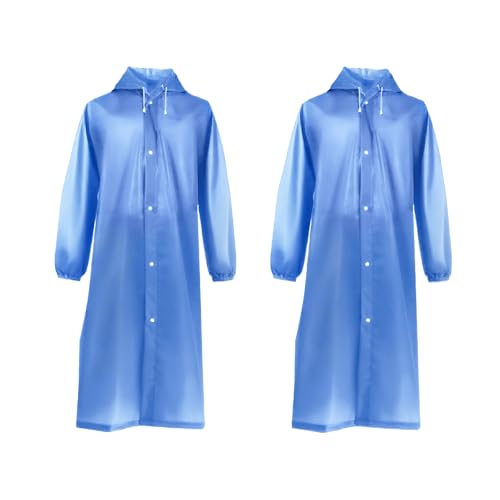 Fayemint 2 Stück Regenponcho, Wasserdicht Regenmantel Unisex, Regenschutz Regen Poncho, Atmungsaktiver Tragbarer Poncho, für Radfahren, Wandern, Angeln, Camping (Königsblau) von Fayemint