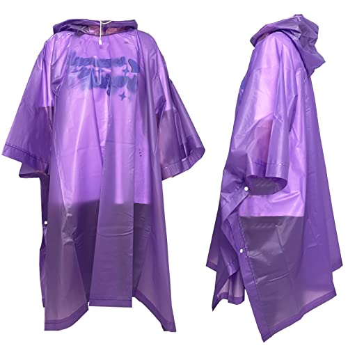 Fayemint 2 Stück Regenponcho Lila, Regencape Unisex, Regenschutz Regen Poncho, Atmungsaktiver tragbarer Poncho, für Wandern, Radfahren, Angeln, Camping (Lila) von Fayemint