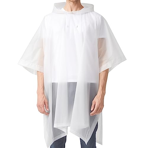 Fayemint Regenponcho, Regencape Unisex, Regenschutz Regen Poncho, Atmungsaktiver Tragbarer Poncho, für Wandern, Radfahren, Angeln, Camping (Weiß) von Fayemint