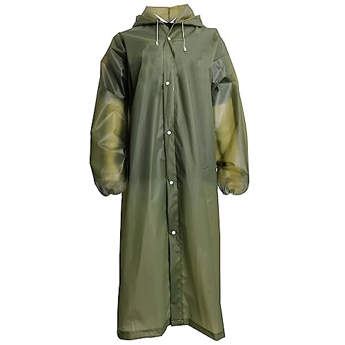 Fayemint Regenponcho, Wasserdicht Regenmantel Unisex, Regenschutz Regen Poncho, Atmungsaktiver Tragbarer Poncho, für Radfahren, Wandern, Angeln, Camping (Armeegrün) von Fayemint