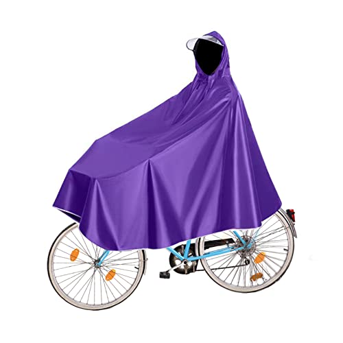 Fayemint Wasserdicht Radfahren Regen Poncho, Fahrrad Compact Regen Cape, Radfahren Regen Poncho mit Kapuze, für Mountainbikes, Fahrräder, Elektrofahrräder (Lila) von Fayemint