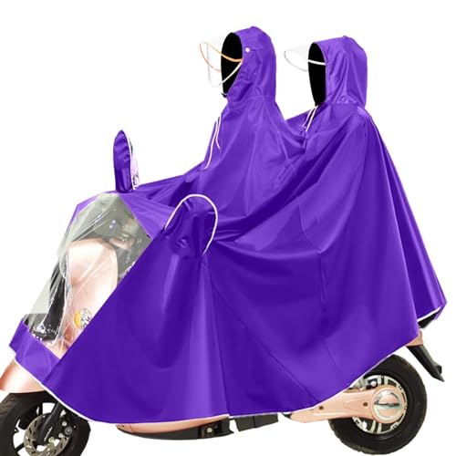 Fayemint Wasserdicht Radfahren Regen Poncho, Fahrrad Compact Regen Cape, Radfahren Regen Poncho mit Kapuze, für Verschiedene Arten von Elektrofahrzeugen (Lila von Fayemint