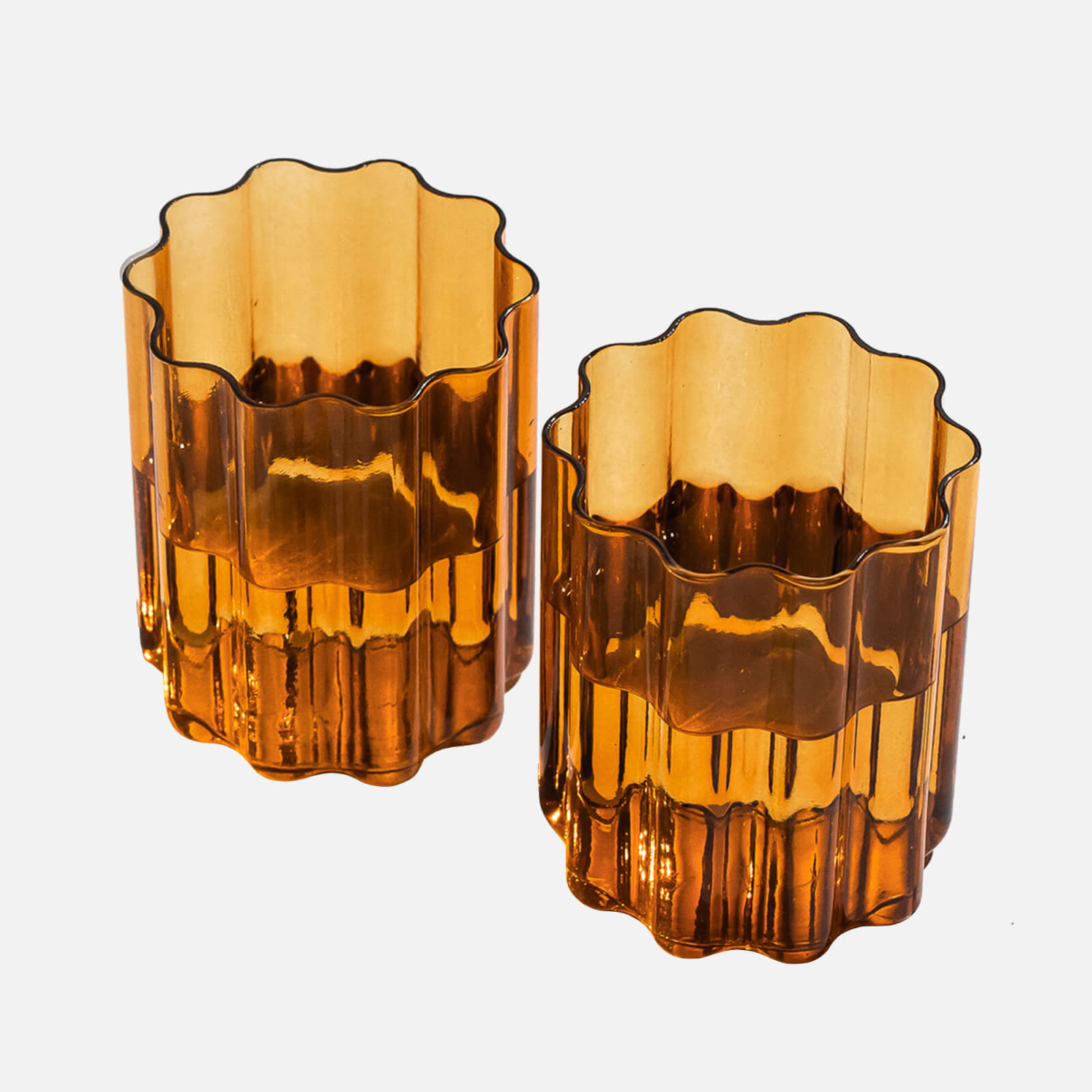 Fazeek Wave Glass - Set of 2 Amber von Fazeek
