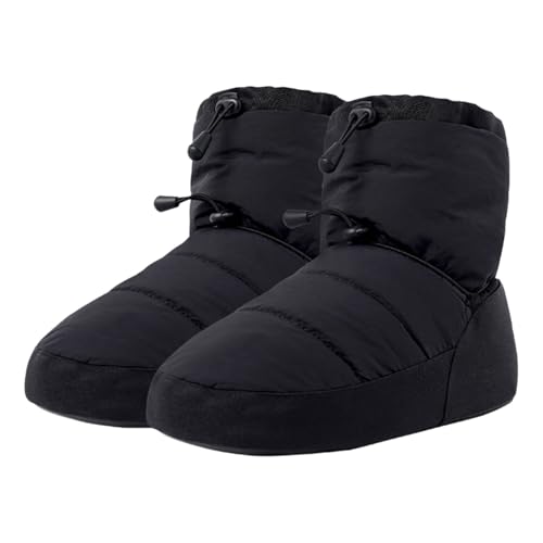 Damen-Ballettschuhe zum Aufwärmen, Wintertanzstiefel, Tanzstiefel, Baumwolle, warm, rutschfest, verschleißfest, Schwarz , 36 37 yards von Fazvncv