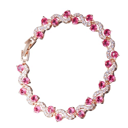 Fazvncv Elegantes Tennisarmband mit runden Zirkonia-Steinen für Frauen, simulierte Diamanten, Armband, Party-Zubehör, Tennis für Sie, Einheitsgröße, Wie beschrieben von Fazvncv