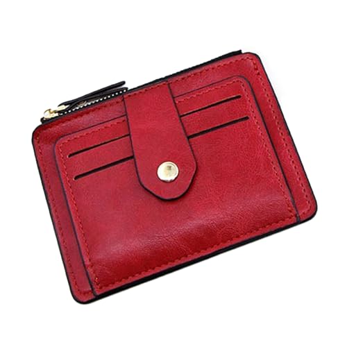 Fazvncv Stilvolle kleine Herren-Geldbörse mit organisiertem Münzfach mit Reißverschluss und mehreren Kartenfächern, PU-Leder, kleine Business-Geldbörse, Münzbörse mit Reißverschluss, rot Fazvncv Stilvolle kleine Herren-Geldbörse mit organisiertem Münzfach mit Reißverschluss und mehreren Kartenfächern, PU-Leder, kleine Business-Geldbörse, Münzbörse mit Reißverschluss, rot von Fazvncv