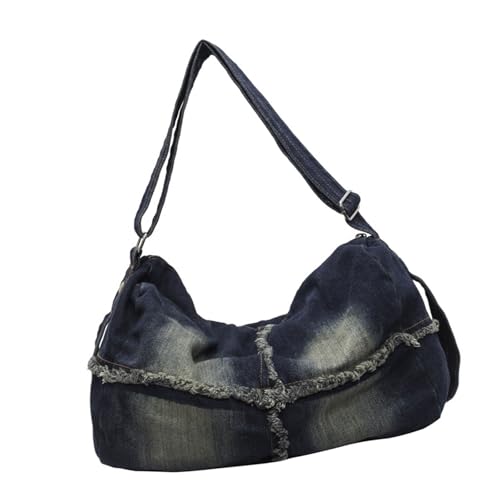 Fazvncv Trendige Jean-Umhängetasche mit geräumigem Fach, lässige Schultertasche für den täglichen Gebrauch, a, One Size von Fazvncv