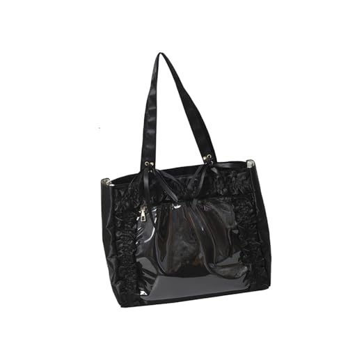 Itabag Transparente Umhängetasche, modische Itabag-Handtasche mit Sichtfenster für Anstecknadeln, Anime-Display, Toted Handtasche für Frauen und Mädchen, modische Handtasche, Schwarz , One Size von Fazvncv