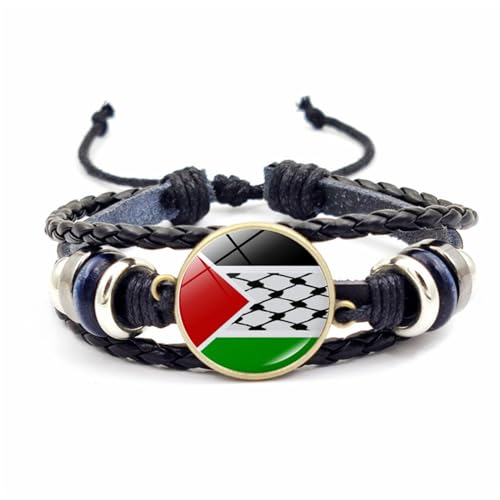 Modische Palästina-Flagge für Männer und Frauen, mehrlagiges, geflochtenes Lederarmband, Schmuck, Länderflagge, exquisite Handwerkskunst, Einheitsgröße, Wie beschrieben Modische Palästina-Flagge für Männer und Frauen, mehrlagiges, geflochtenes Lederarmband, Schmuck, Länderflagge, exquisite Handwerkskunst, Einheitsgröße, Wie beschrieben von Fazvncv