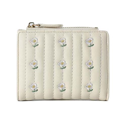Praktische Münzgeldbörse, modisch, kleine Geldbörse, kurz, schöne Blume, Kleingeld, Geldbörse, praktische Tasche mit Kartenhalter, beige von Fazvncv