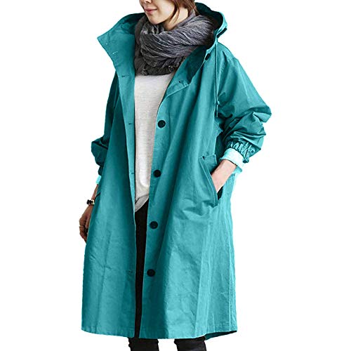 Regenjacke Damen Faltbar Leicht Warm Windbreaker Jacket Hooded Strickjacken Frauen Zip Hoodie Rain jacke Regenparka Lang Casual Windbreaker Outdoorjacke Funktionsjacke Faltbar Gefüttert Windbreaker von Fbiiotyureo