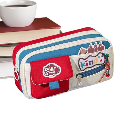 Fbinys Federmäppchen - Federtasche - Vintage Stil Reißverschluss Pennal Großes Fassungsvermögen für Schule Universität Reisen Marker Stifte Bastelbedarf von Fbinys