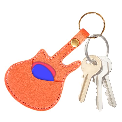 Fbinys Guitar Pick Holder, Guitar Pick Holders with Keyring, Portable Plectrum Organizer, Leather Pouch for Musicians, Music Players, Travel and Everyday Carry, Easy to Lift von Fbinys