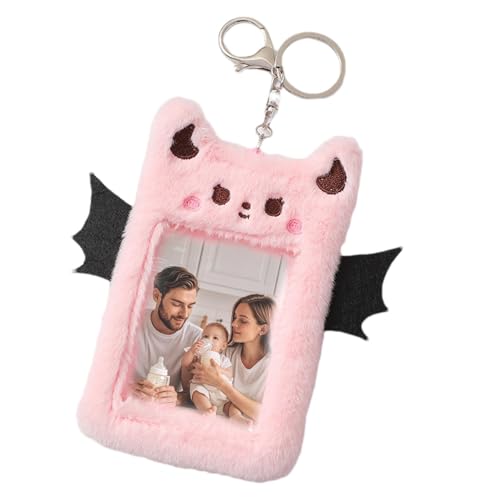Fbinys Photocard Holder Devil | Devil Photocard Holder | Plush Keychain Badge Holder for Photocards | Cute Plush Photocard Badge Holder Keychain | Credit, Bank & Student Card Pendant for Boys, von Fbinys