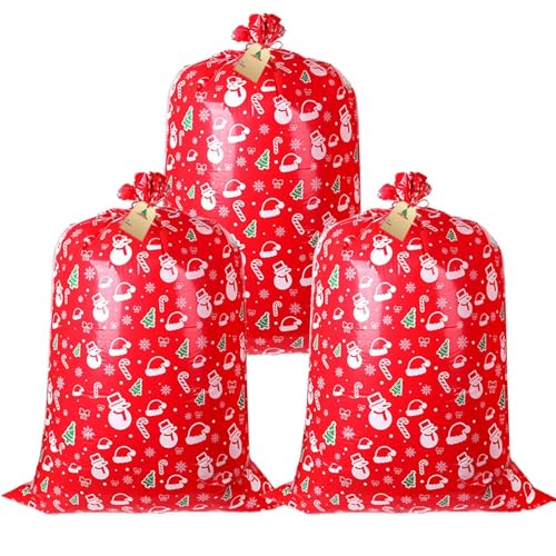 Fbinys Weihnachtliche Süßigkeitentüte, Urlaubs-Organizer, Weihnachts-Plätzchenbeutel, festliche Leckerli-Tüten, Weihnachtsbedarf, 143 x 92 x 2 cm, für Weihnachtsfeiern, rot, Refer to description, von Fbinys