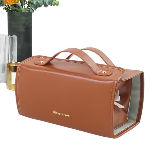 Makeup Bag with Compartments, Roll-Up Makeup Storage Organizer, Portable Waterproof Toiletry Bags, Ideal for Traveling Women, Men, Cosmetics and Toiletries, 9.45x4.72x4.72 Inches von Fbinys