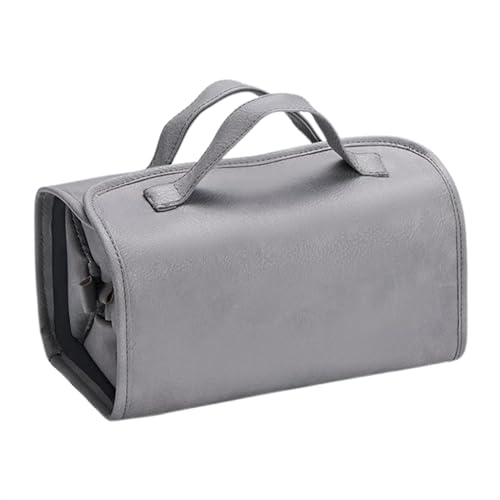 Reise-Make-up-Tasche, Make-up-Reise-Organizer, Kosmetik-Reisetasche, faltbarer Kulturbeutel, Reise-Kosmetiktasche, Make-up-Organizer für Reisen, tragbare Make-up-Tasche, Reise-Kulturbeutel, grau, von Fbinys