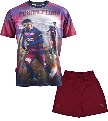 FC Barcelona Jungen-T-Shirt und Shorts, Design Neymar Jr., offizielle Kollektion, Kindergröße 8 Jahre blau von Fc Barcelone
