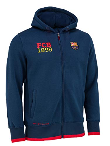 FC Barcelona Kapuzenjacke mit Reißverschluss Barça – Offizielle Kollektion Kindergröße für Jungen 8 Jahre blau von Fc Barcelone