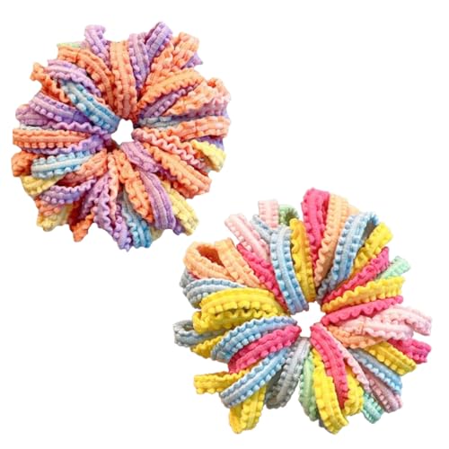 100pcs Mädchen Nicht-Metallische Elastische Haarbänder Kleine Bunte Baumwoll-Haarbänder Mehrfarbige Haar-Accessoires Mini-Haar-Accessoires Kleine Elastische Haarbänder Pferdeschwanz-Clips (Mehrfarbig) von Fc'Noqgn