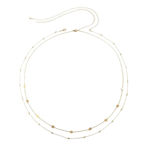 2er-Set 18K vergoldete & versilberte Körperkette Hüftkettenset korrosionsbeständiger Schmuck hypoallergen verstellbares DIY Multifunktionsaccessoire für Damen 26.5-33 Zoll Strandmode. von Fc'Noqgn