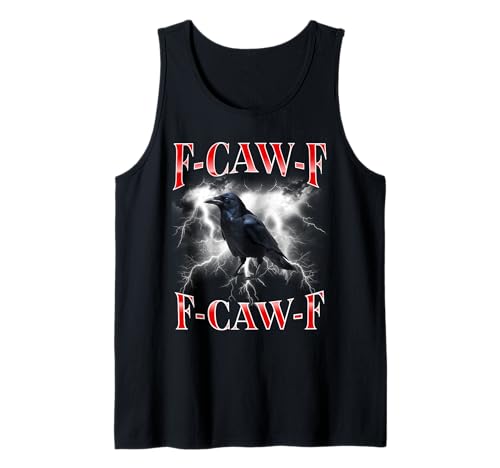 F-caw-f Schwarze Krähe Schwarzer Vogel Rabe Gothic Bootleg Tank Top von Fcawf Lustiger Sarkastischer Humor Für Erwachsene