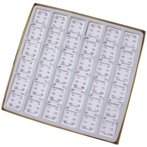 108 Paar Stilvolle Ohrstecker Elegante Kristall Ohrringe Einzigartige Ohrpin Kristall Textur Geeignet Für Empfindliche Ohren von Fcnjsao