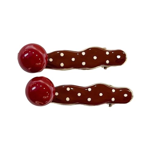 1pair Schöne Polkas Punkte Herzhaarclip Durabilität Legierungen Haarnadeln Süße Stile Haarnadel Für Frauen Und Mädchen von Fcnjsao