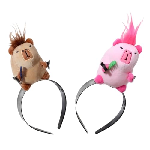2 Stück niedliche und Cartoon-Gesichtswasch-Haarbänder, lustiges Stirnband, Haar-Accessoires für Frauen, Cartoon-Haarbänder von Fcnjsao