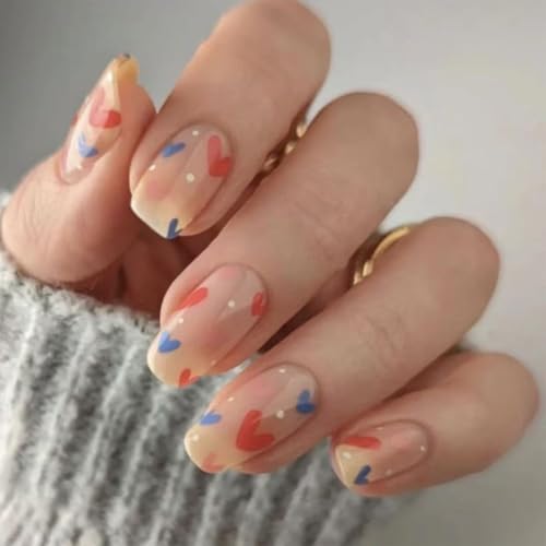 24 Stück Nägel zum Aufdrücken, quadratisch, zum Aufkleben, französische künstliche Nägel, Geschenke für Frauen und Mädchen von Fcnjsao